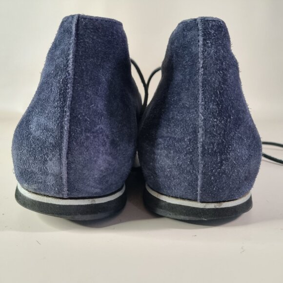TOD’S Men’s Blue Suede Lace-Up Ankle Boots – Size 13 - Picture 3 of 6
